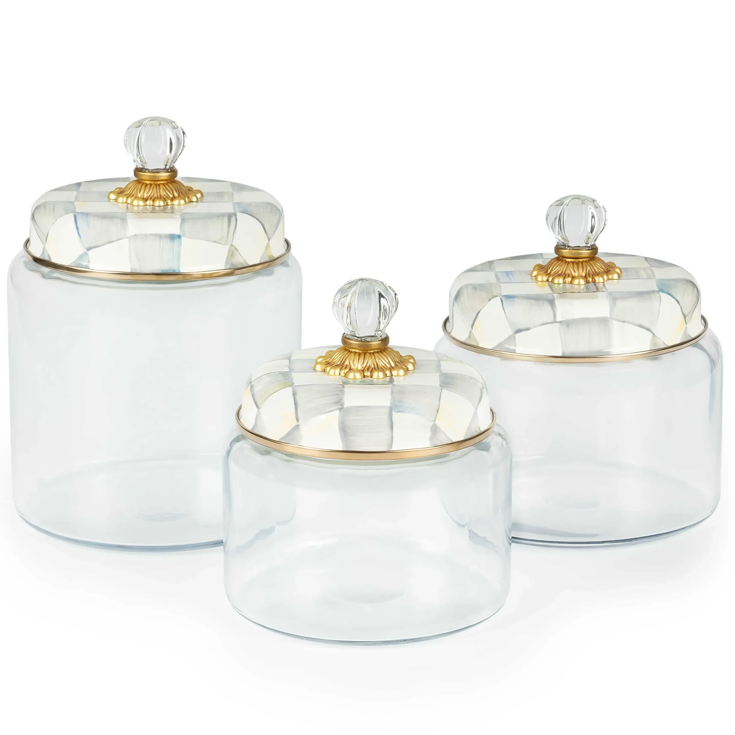 Discount MacKenzie-Childs Sterling Check Kitchen Canister - Large