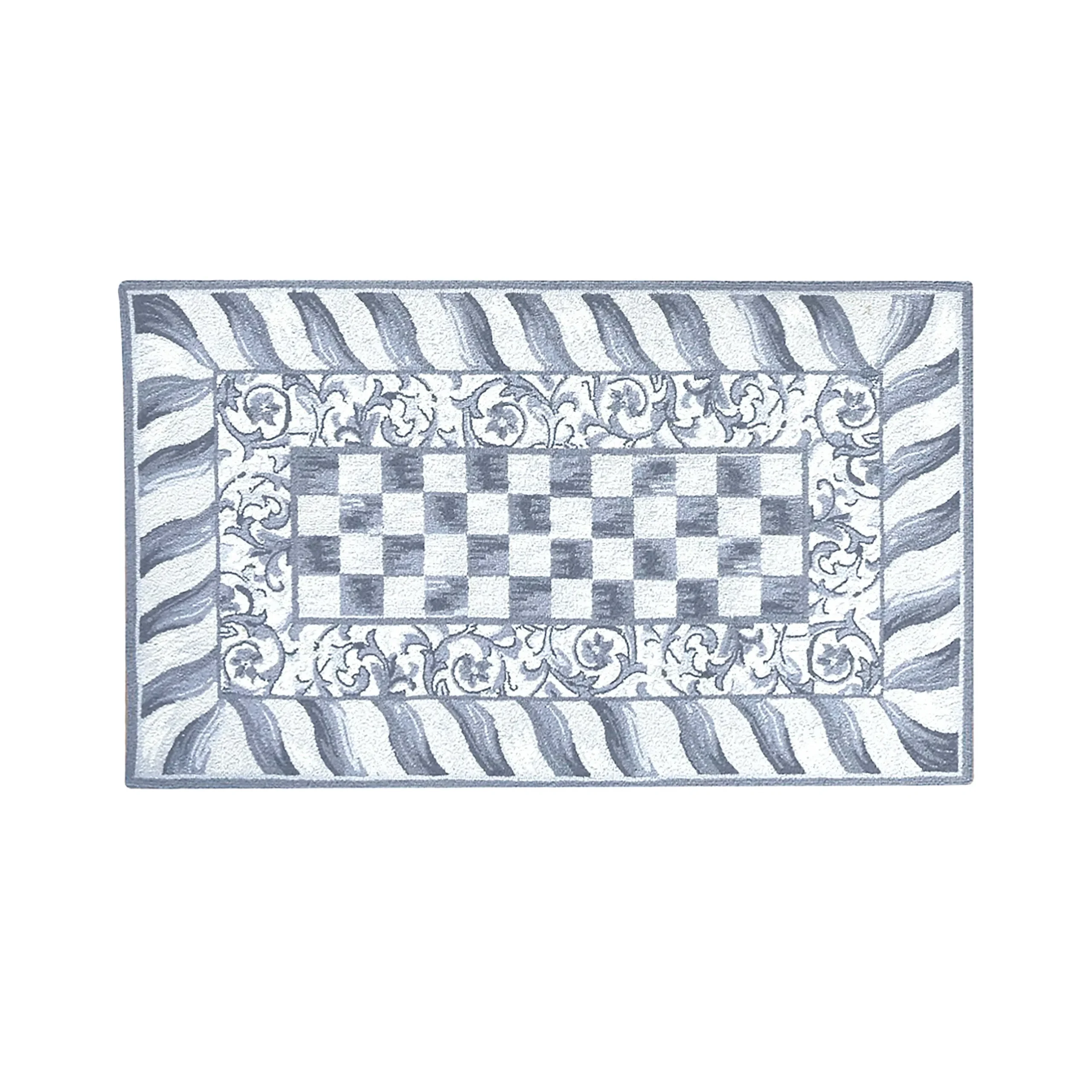 Best MacKenzie-Childs Sterling Check Rug - 3' X 5'