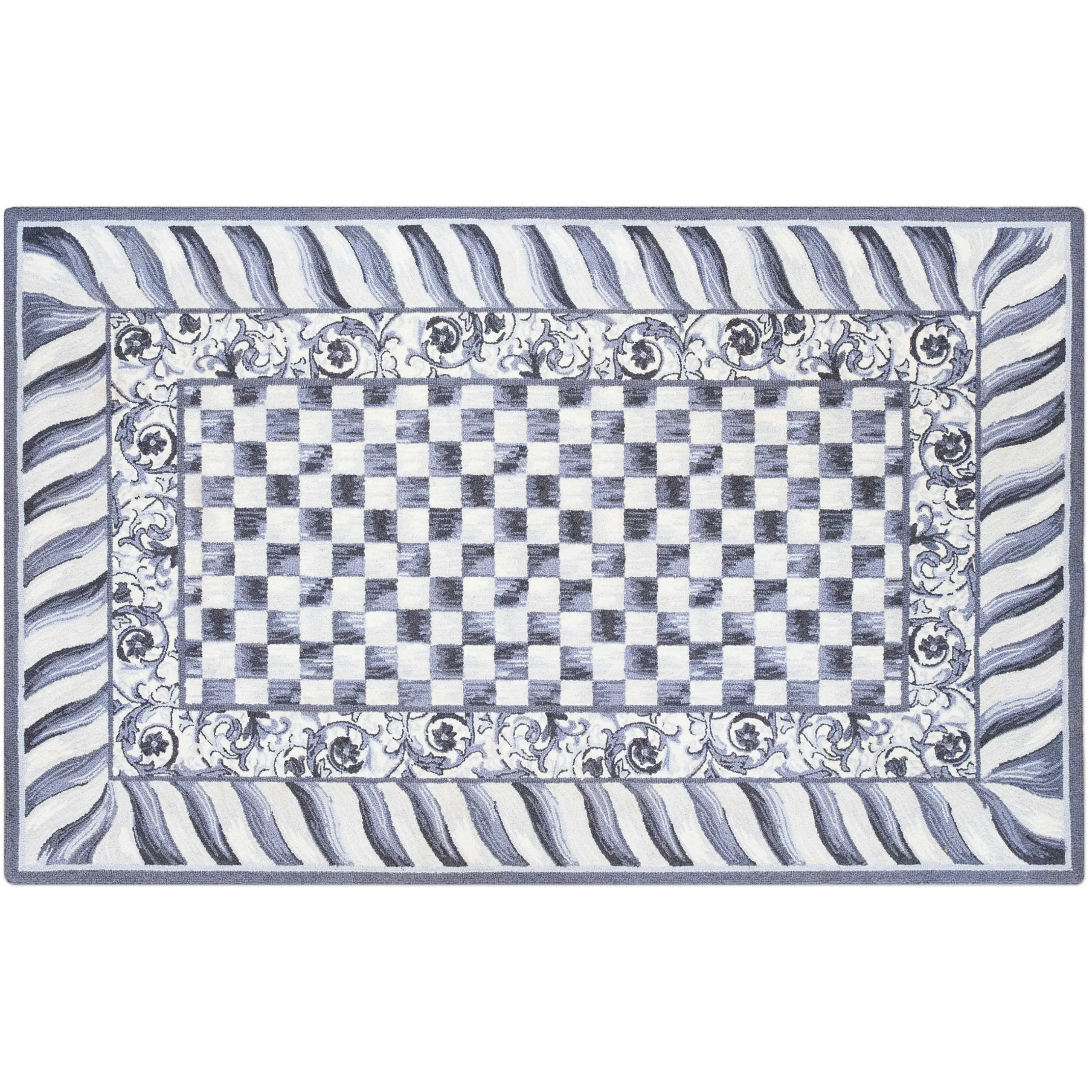 Sale MacKenzie-Childs Sterling Check Rug - 5' X 8'