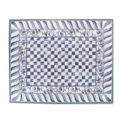 Clearance MacKenzie-Childs Sterling Check Rug - 8' X 10'