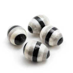 Discount MacKenzie-Childs Sterling Stripe Eggs - Set Of 4