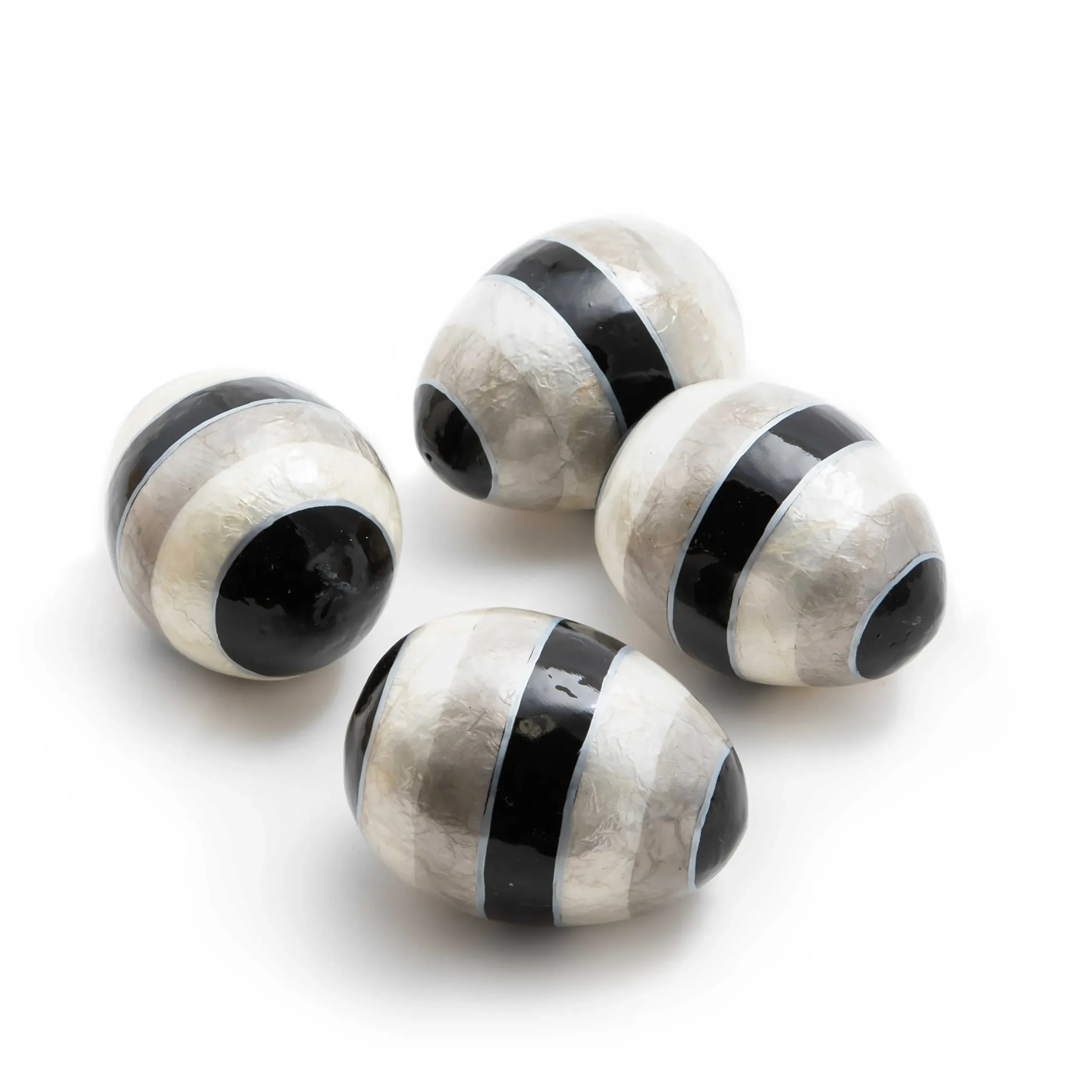 Discount MacKenzie-Childs Sterling Stripe Eggs - Set Of 4