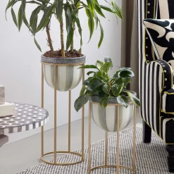 MacKenzie-Childs Sterling Stripe Plant Stand - Tall