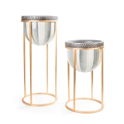 MacKenzie-Childs Sterling Stripe Plant Stand - Tall