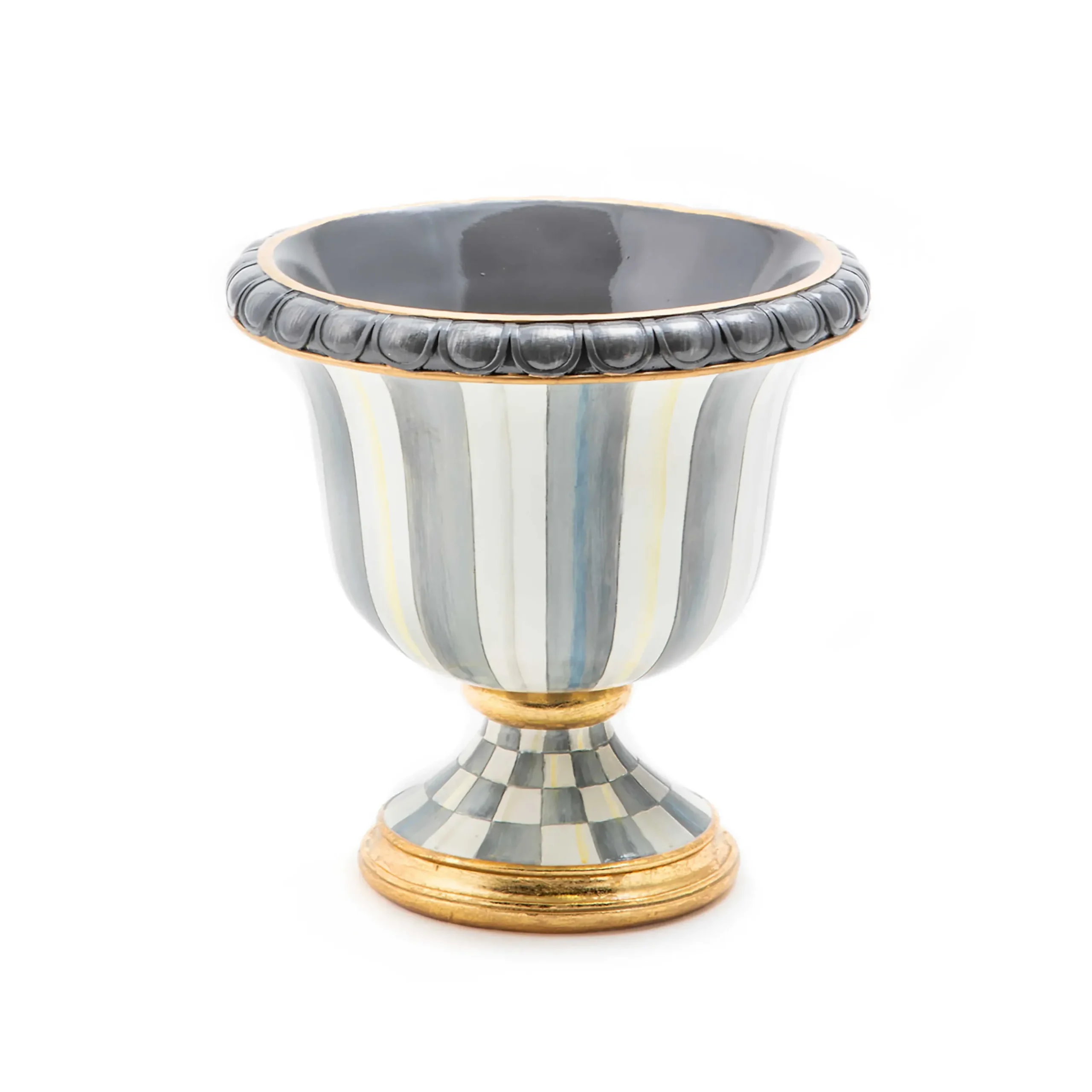 Discount MacKenzie-Childs Sterling Stripe Tabletop Urn