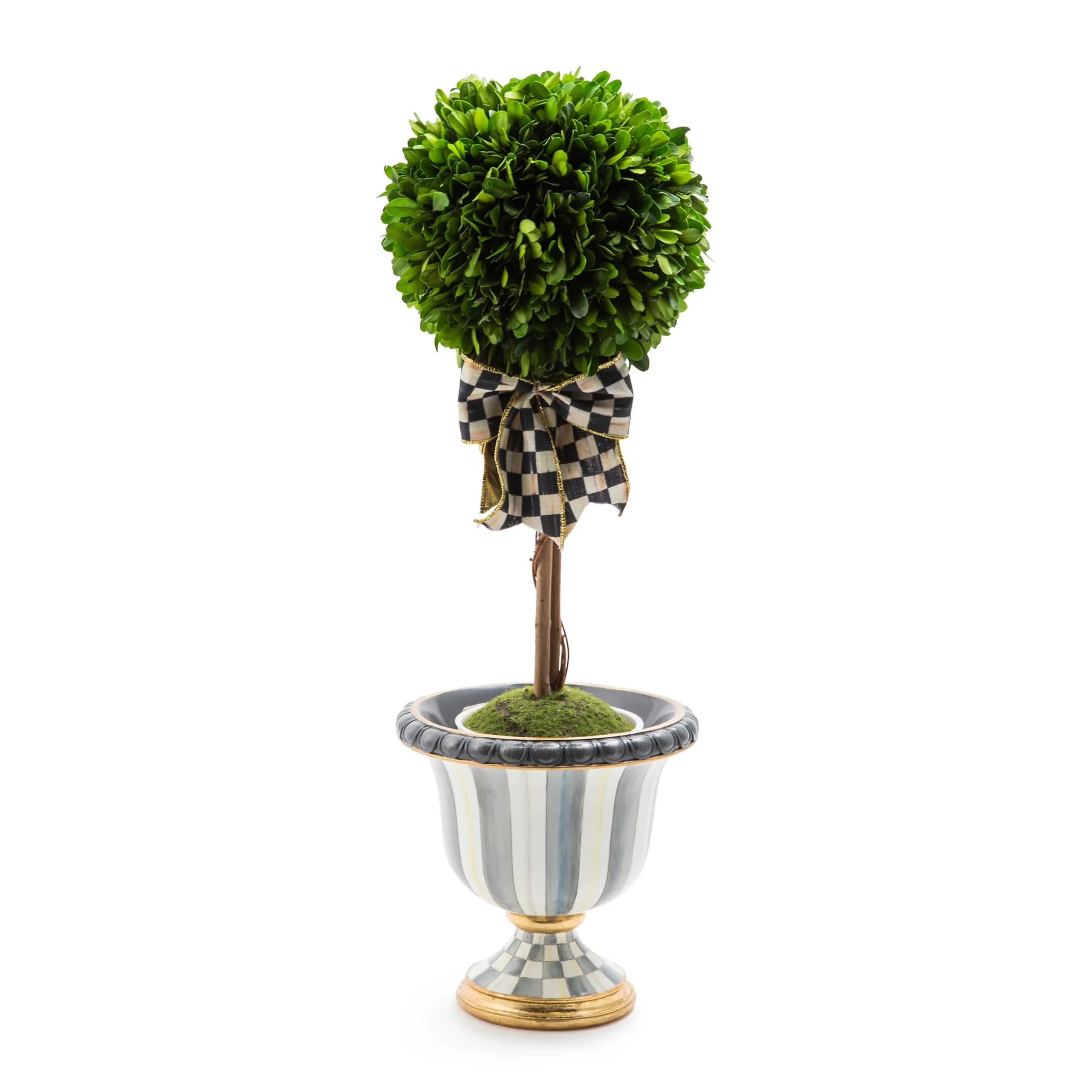 Discount MacKenzie-Childs Sterling Stripe Tabletop Urn