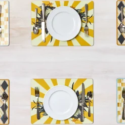 Sale MacKenzie-Childs Sunrise Rooster Cork Back Placemats - Set Of 4