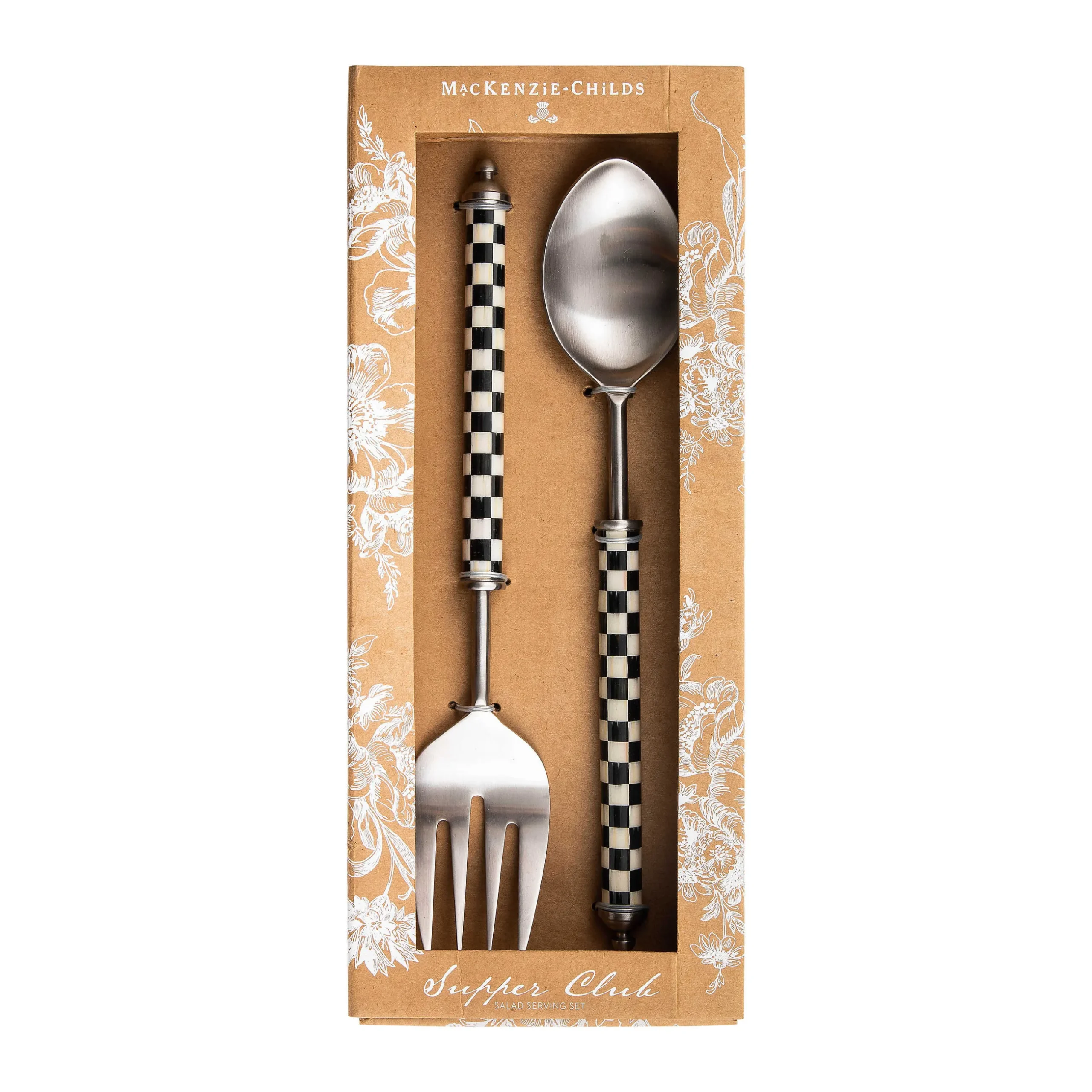 Clearance MacKenzie-Childs Supper Club Salad Serving Set - Courtly Check