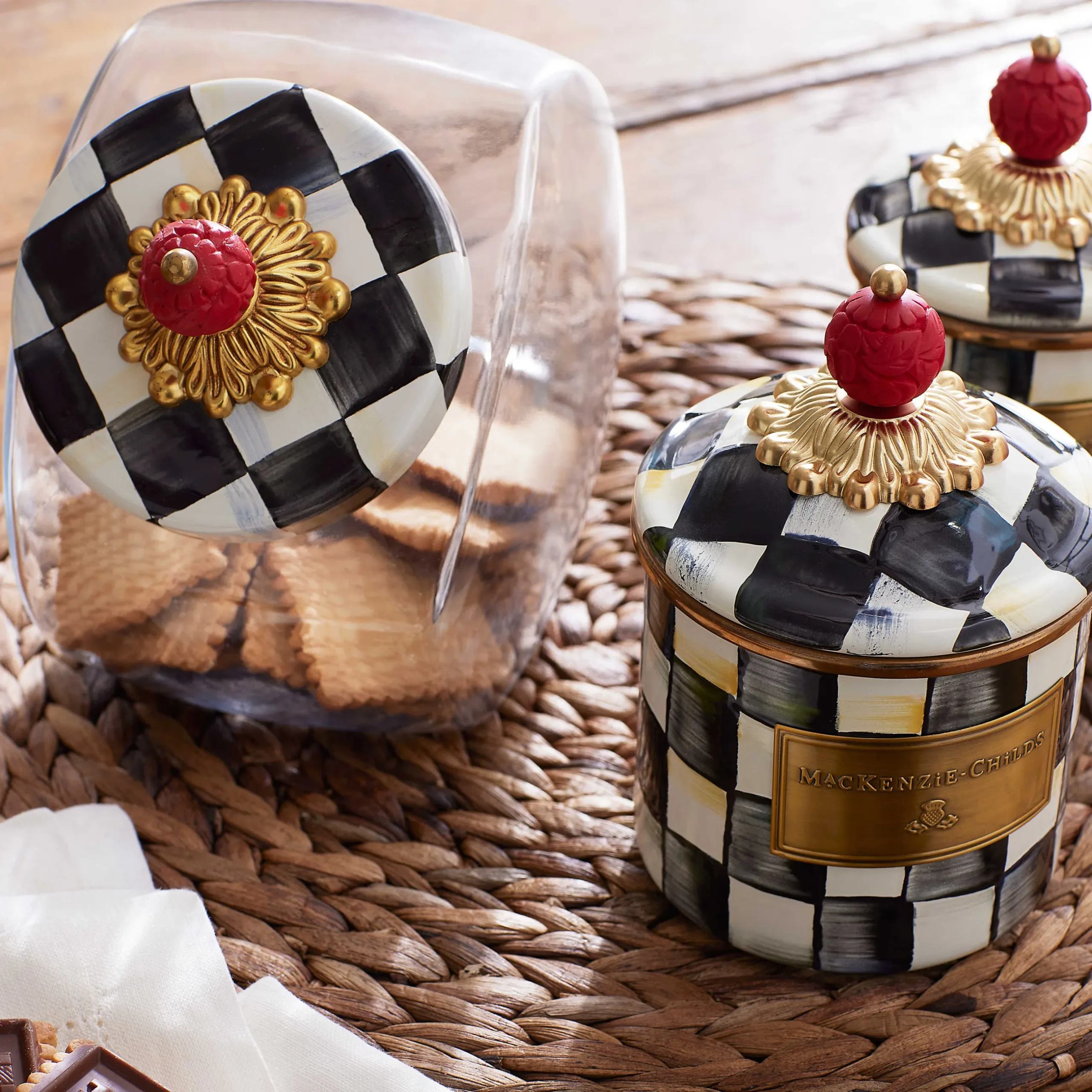 Best MacKenzie-Childs Sweets Jar With Courtly Check Enamel Lid