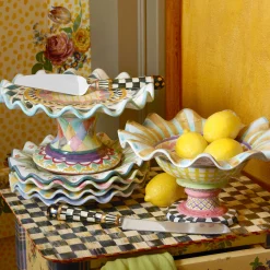 Sale MacKenzie-Childs Taylor Fluted Cake Stand - Odd Fellows