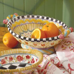 Best MacKenzie-Childs Taylor Large Footed Serving Dish - Odd Fellows