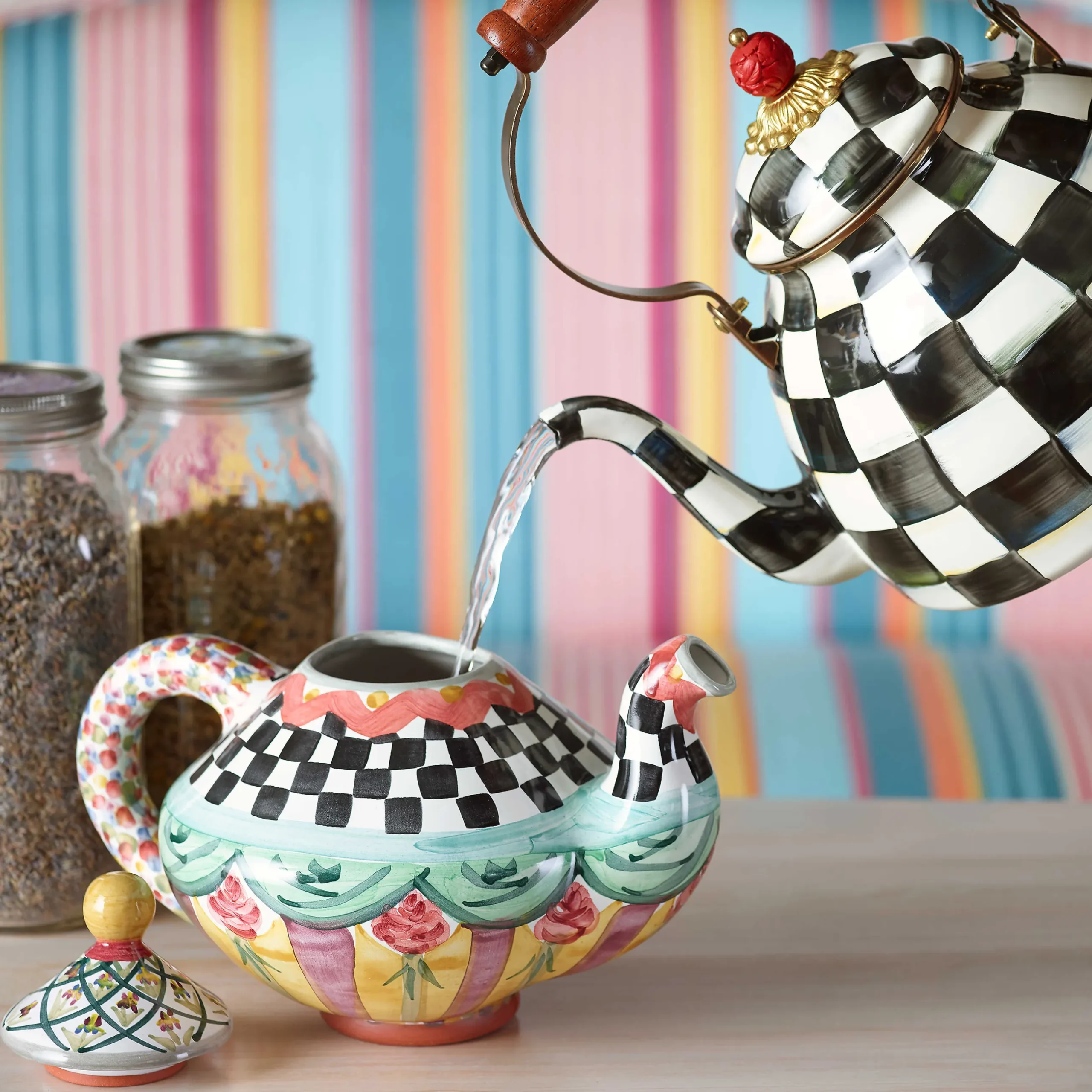 Sale MacKenzie-Childs Taylor Teapot - Odd Fellows