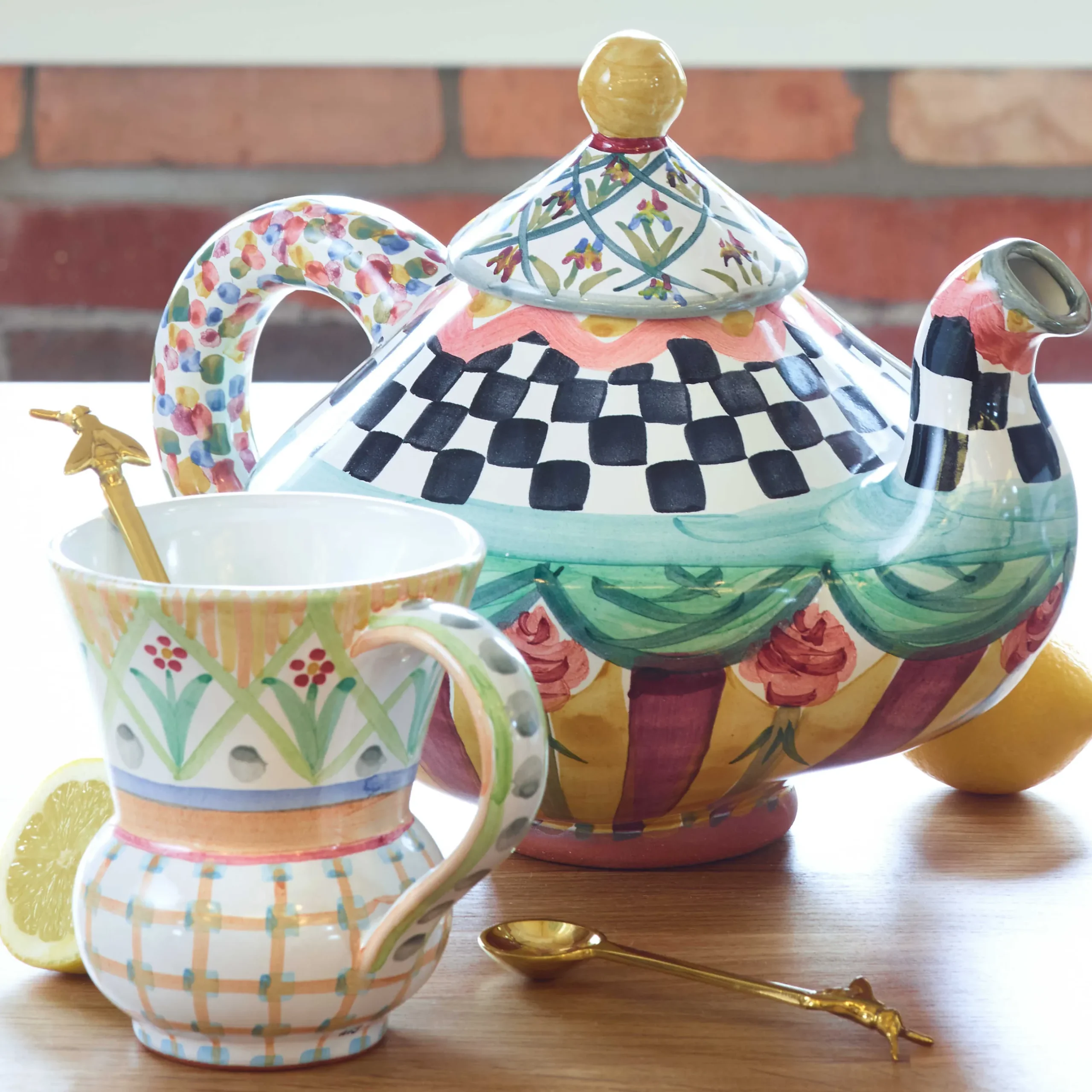 Sale MacKenzie-Childs Taylor Teapot - Odd Fellows