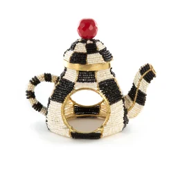 Discount MacKenzie-Childs Tea Kettle Napkin Ring - Courtly Check