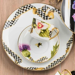Sale MacKenzie-Childs Thistle & Bee Dinner Plate - Ribbon