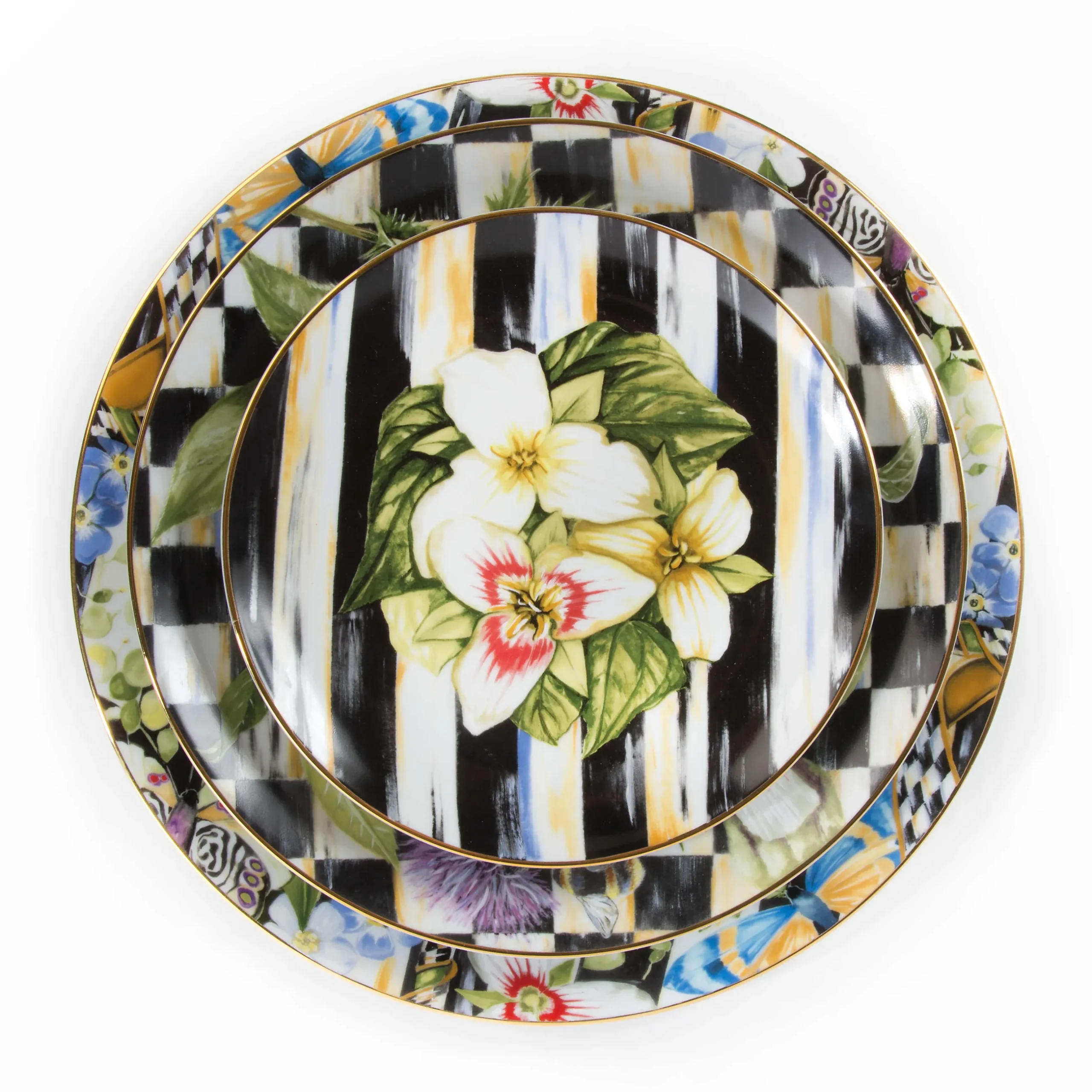 Hot MacKenzie-Childs Thistle & Bee Salad Plate - Trillium