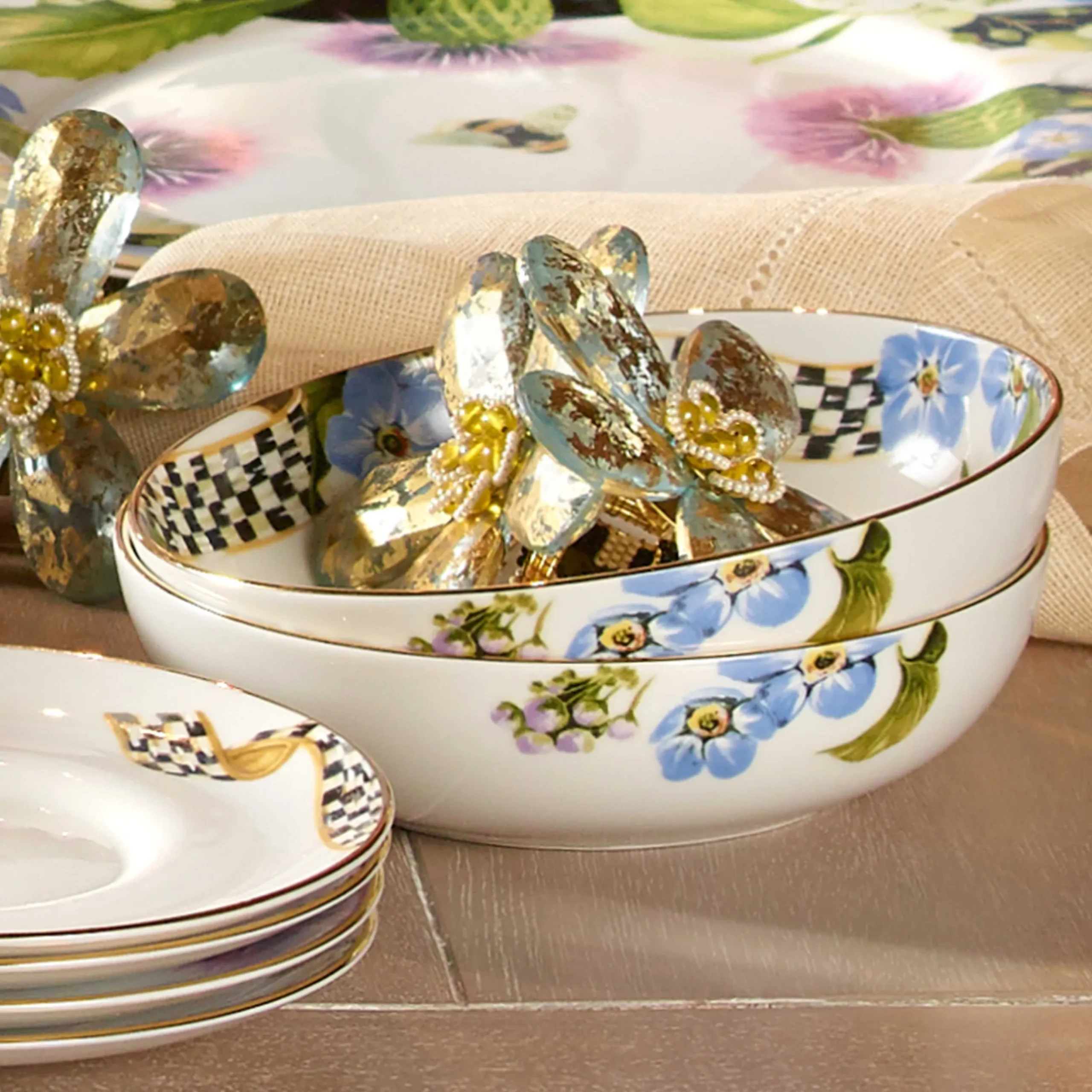 Clearance MacKenzie-Childs Thistle & Bee Soup Bowl