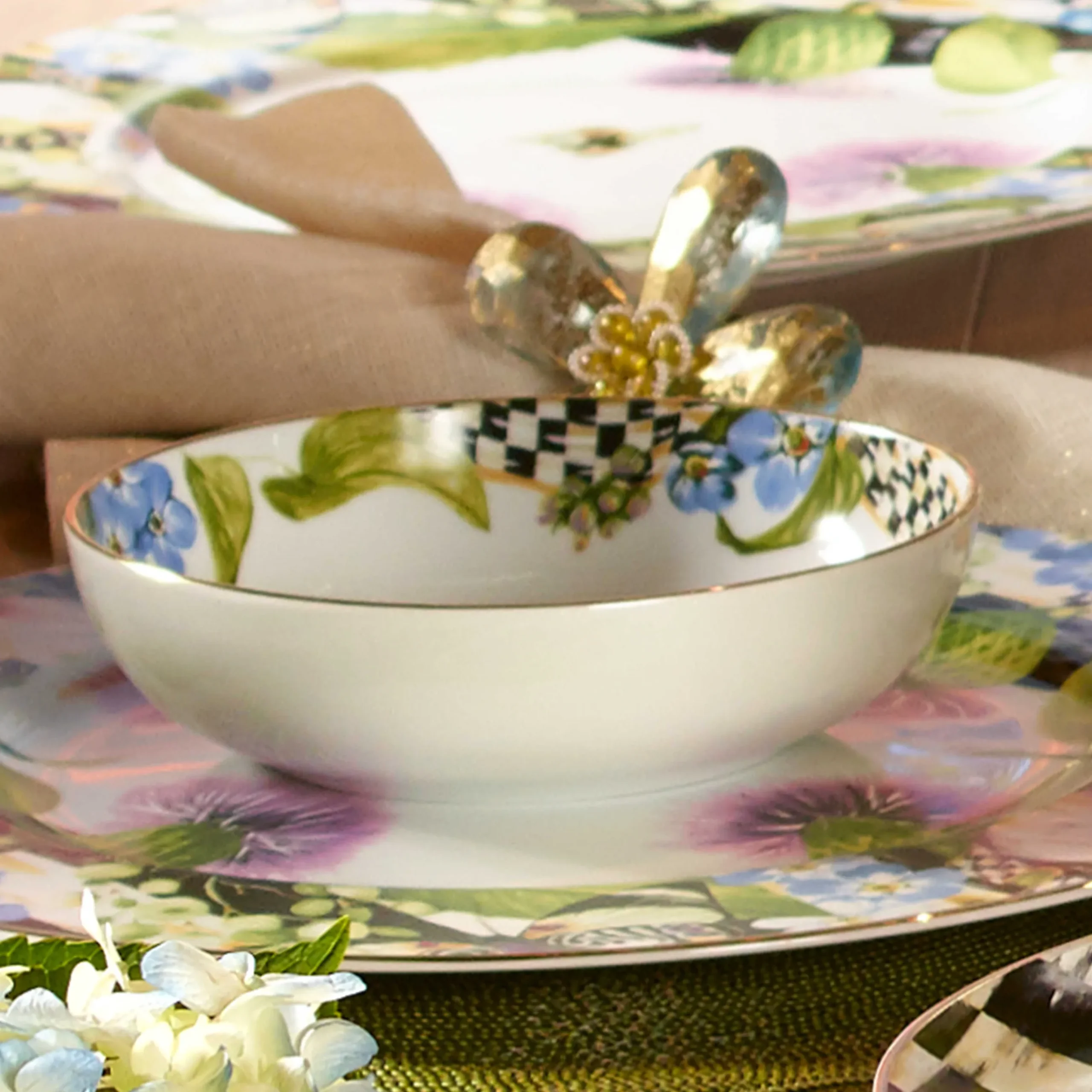 Clearance MacKenzie-Childs Thistle & Bee Soup Bowl