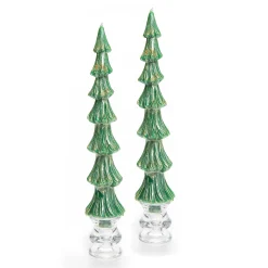 Online MacKenzie-Childs Tree Dinner Candles - Green - Set Of 2