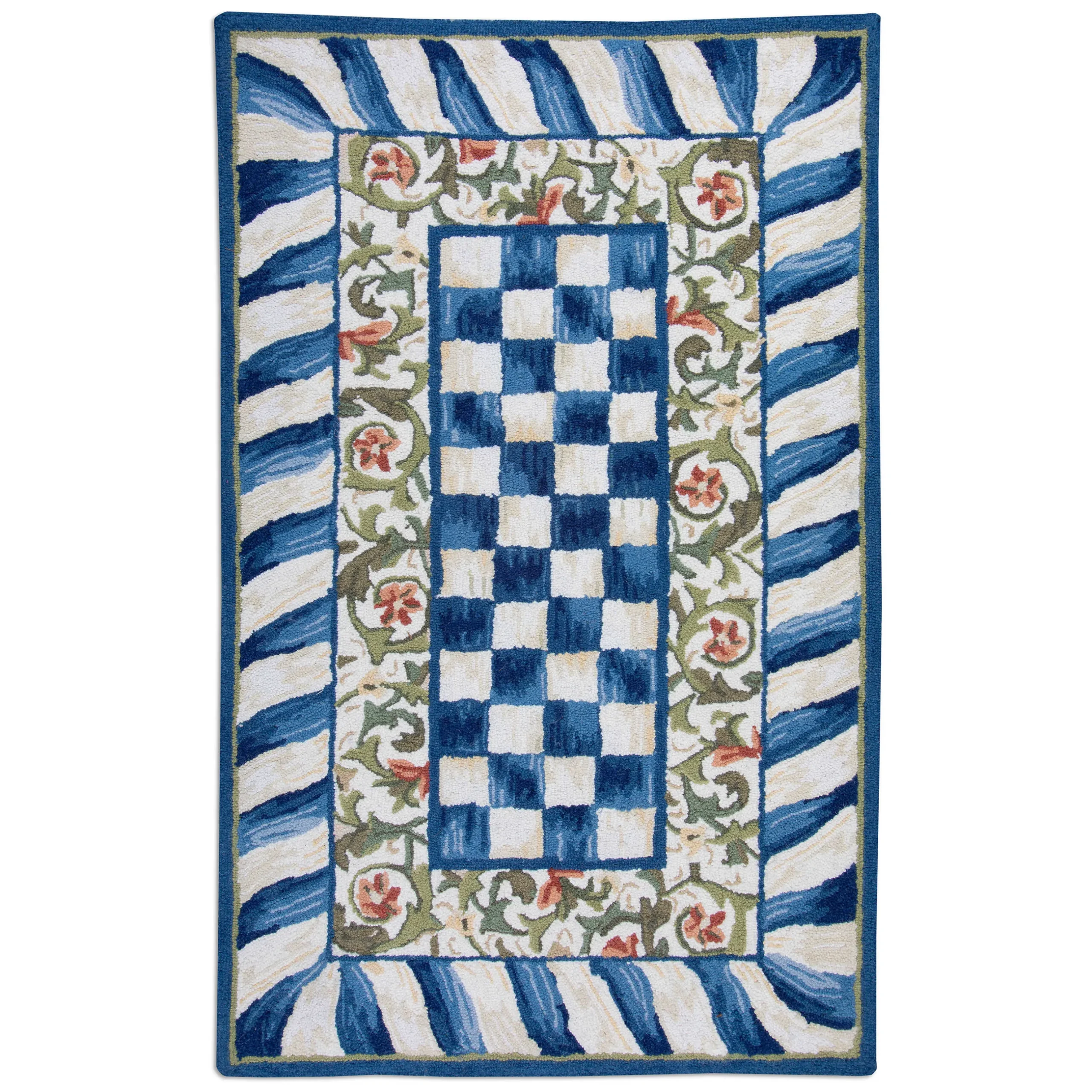 New MacKenzie-Childs Truly Royal Check Rug - 3' X 5'