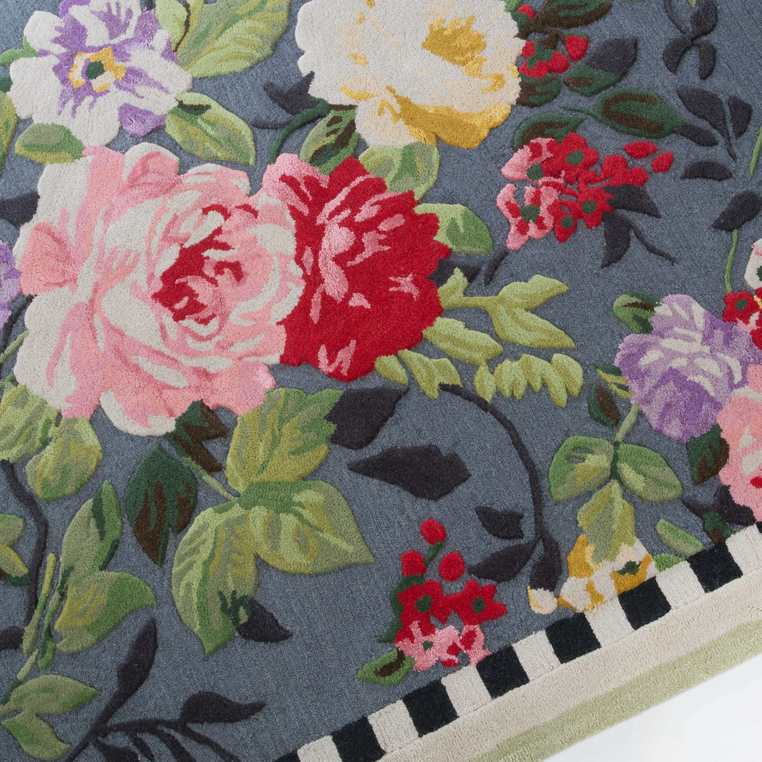 Best MacKenzie-Childs Tudor Rose Rug - 5' X 8'