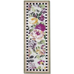 Best MacKenzie-Childs Tudor Rose Rug - 2'8" X 8' Runner - Silver Fern