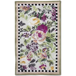 Outlet MacKenzie-Childs Tudor Rose Rug - 3' X 5' - Silver Fern