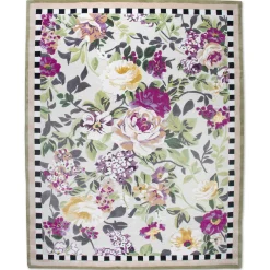 New MacKenzie-Childs Tudor Rose Rug - 8' X 10' - Silver Fern