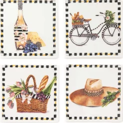 MacKenzie-Childs Vino Alfresco Coasters - Set Of 4