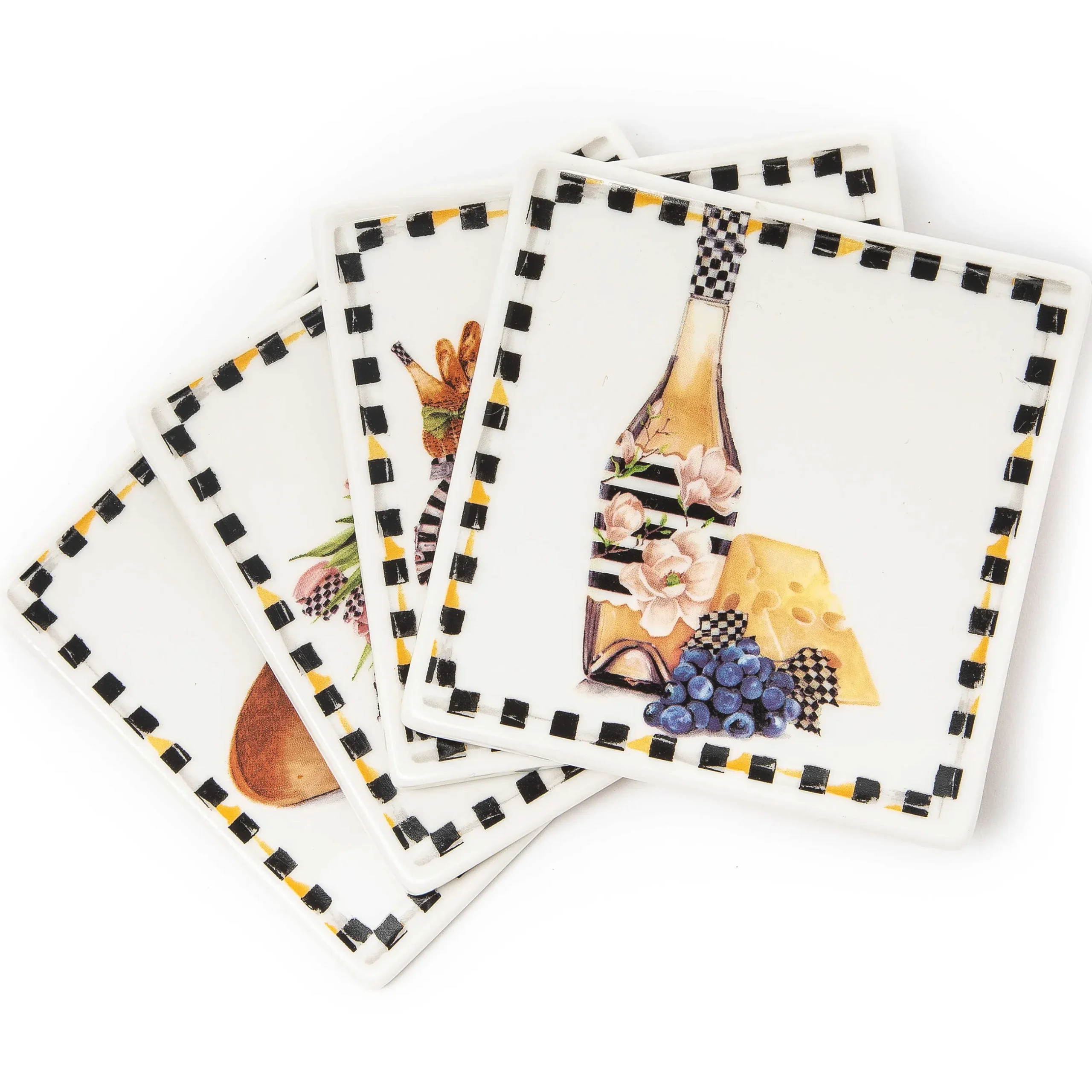 MacKenzie-Childs Vino Alfresco Coasters - Set Of 4