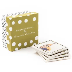 MacKenzie-Childs Vino Alfresco Coasters - Set Of 4