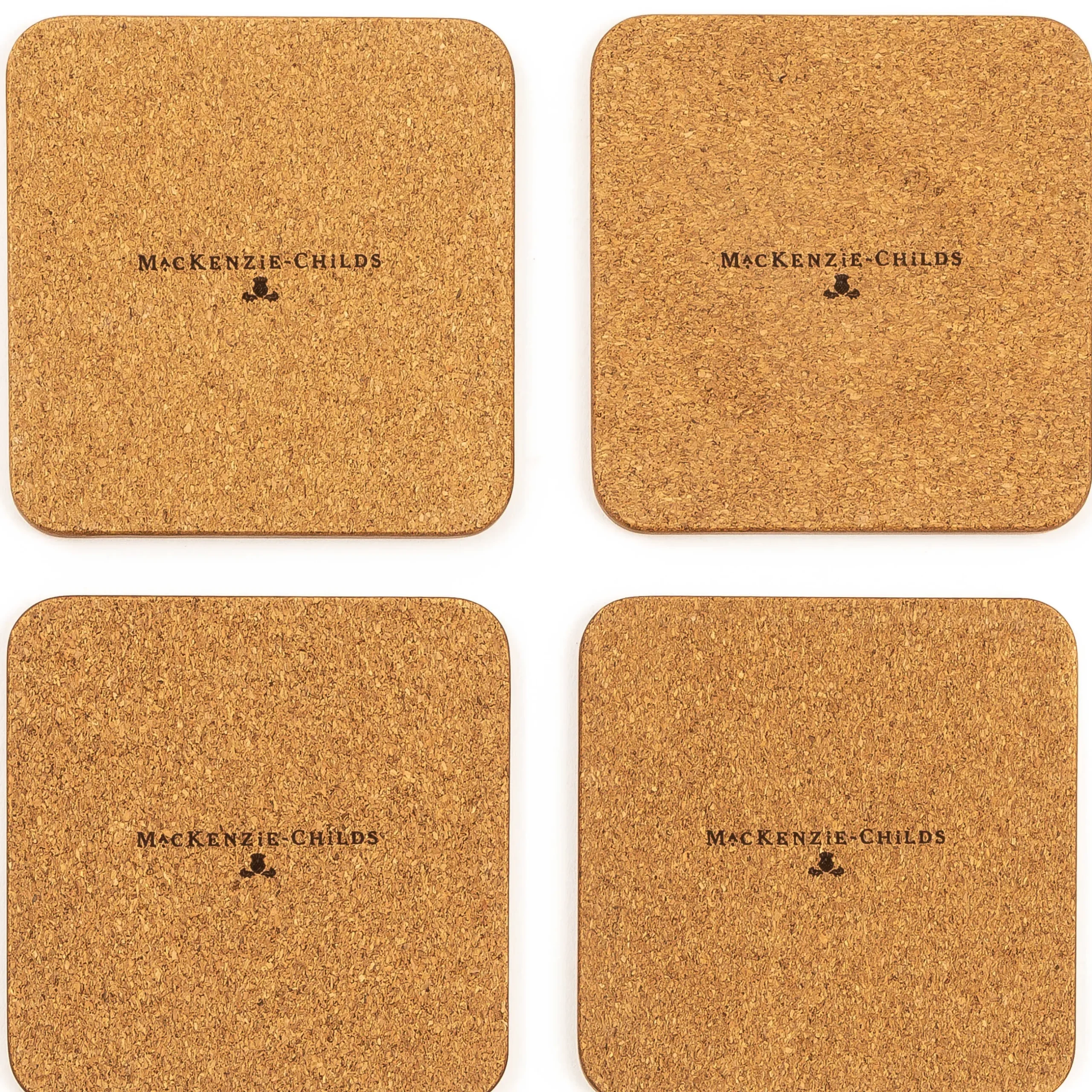 MacKenzie-Childs Wildflowers Cork Back Coasters - Set Of 4