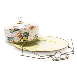 Discount MacKenzie-Childs Wildflowers Enamel Cake Carrier - Pink
