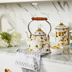 MacKenzie-Childs Wildflowers Enamel Medium Canister - Blue