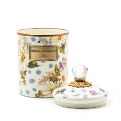 MacKenzie-Childs Wildflowers Enamel Medium Canister - Blue