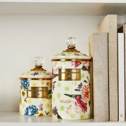 Online MacKenzie-Childs Wildflowers Enamel Small Canister - Yellow