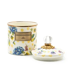 Online MacKenzie-Childs Wildflowers Enamel Small Canister - Yellow