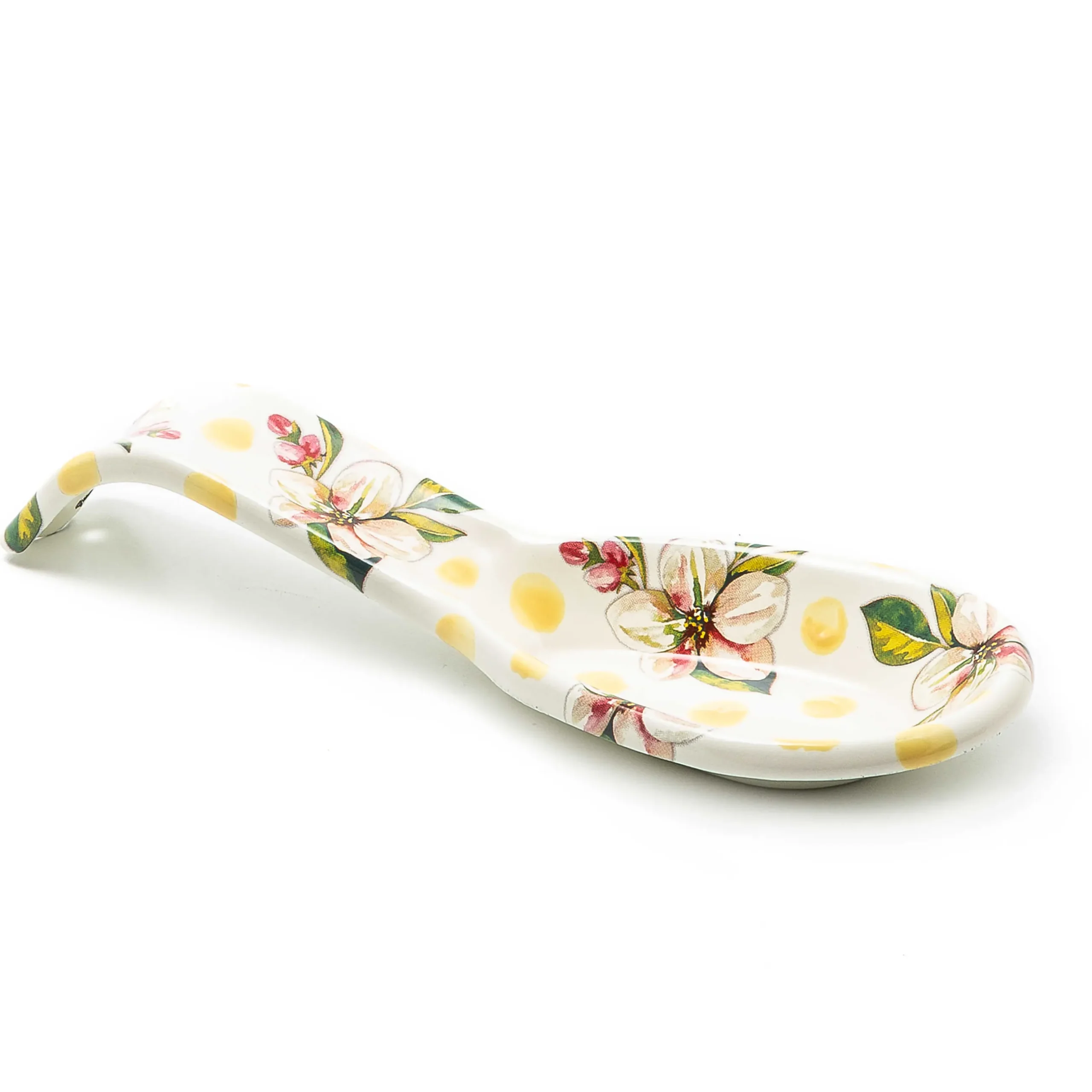 New MacKenzie-Childs Wildflowers Enamel Spoon Rest - Yellow