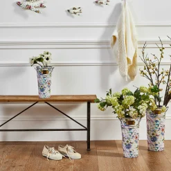 Clearance MacKenzie-Childs Wildflowers Flower Buckets - Set Of 3