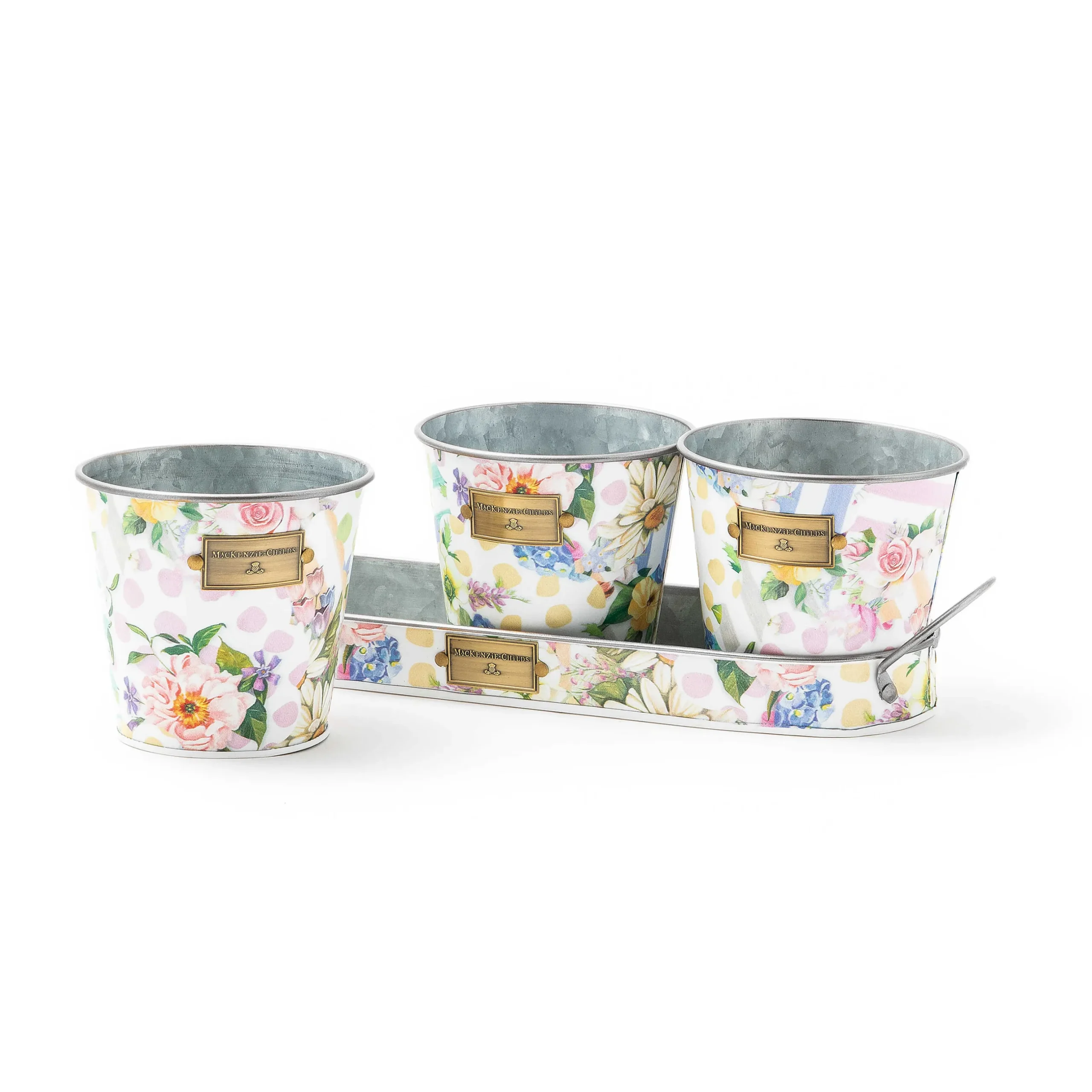 MacKenzie-Childs Wildflowers Herb Pots - Set Of 3