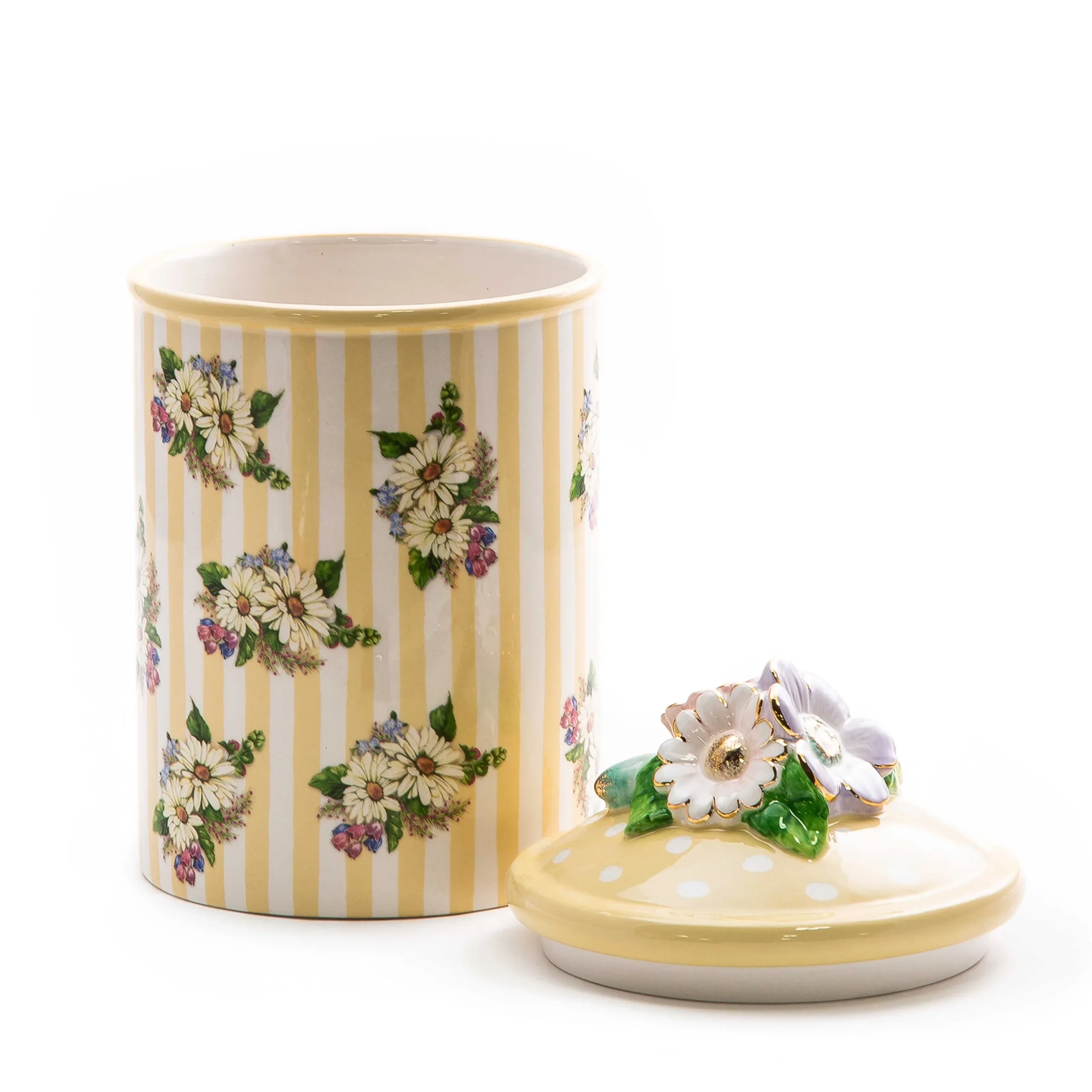 Sale MacKenzie-Childs Wildflowers Large Canister - Yellow