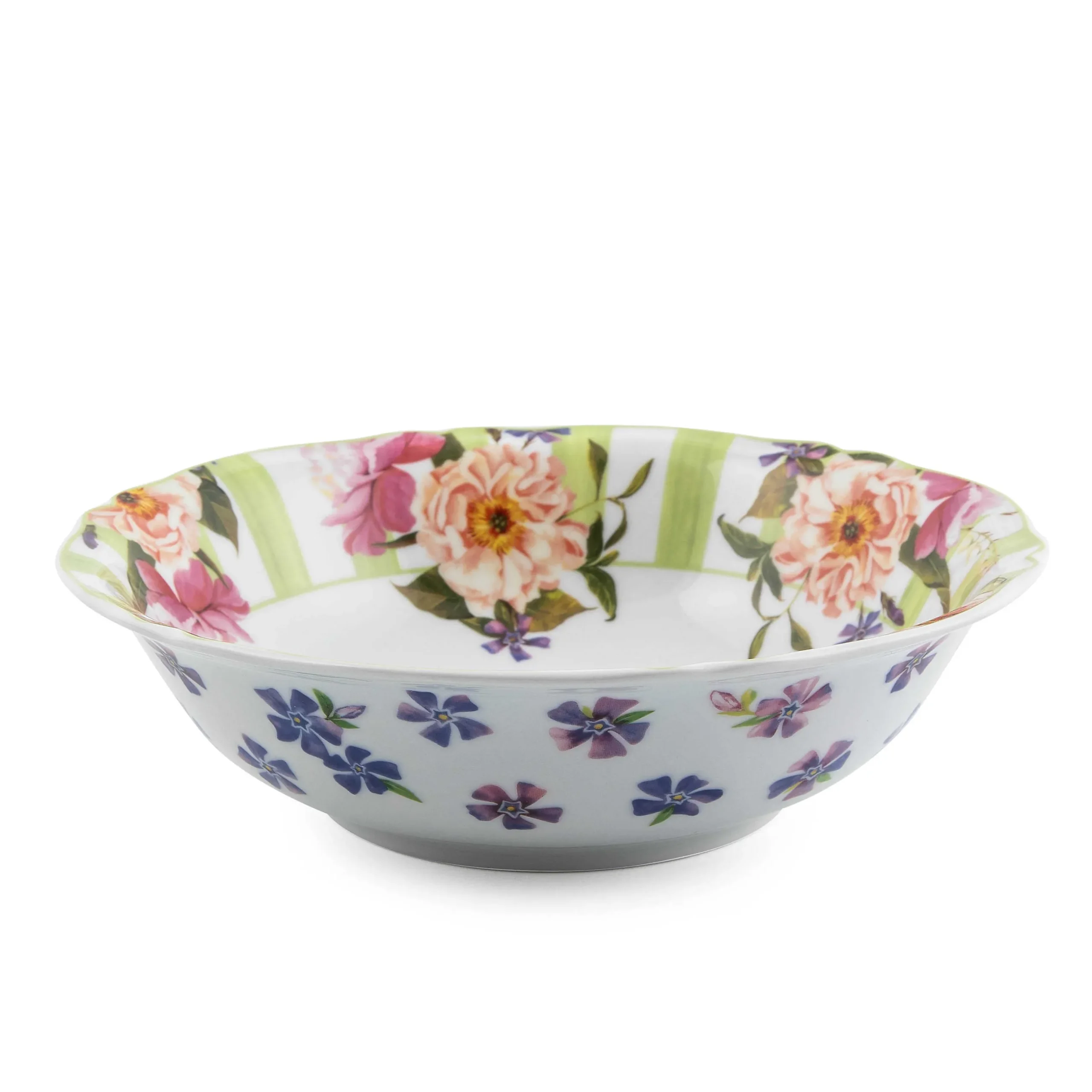 Outlet MacKenzie-Childs Wildflowers Serving Bowl - Green