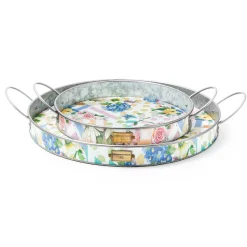 Clearance MacKenzie-Childs Wildflowers Serving Trays - Set Of 2