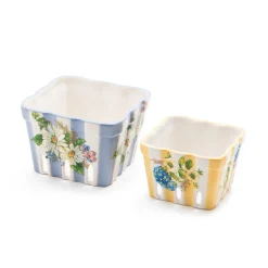 MacKenzie-Childs Wildflowers Small Berry Basket - Yellow