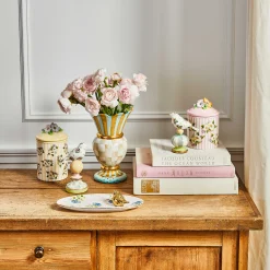 New MacKenzie-Childs Wildflowers Small Canister - Pink