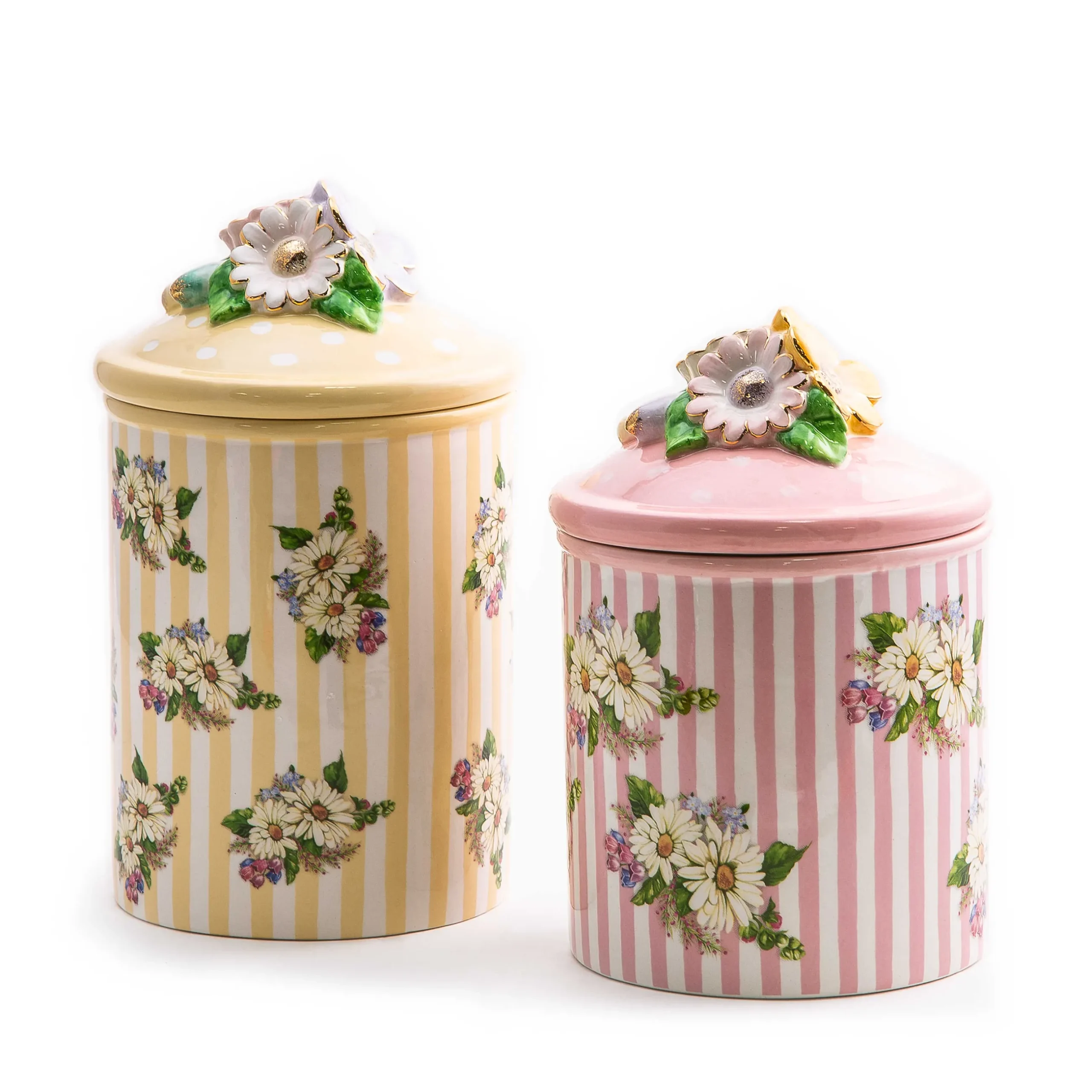 New MacKenzie-Childs Wildflowers Small Canister - Pink