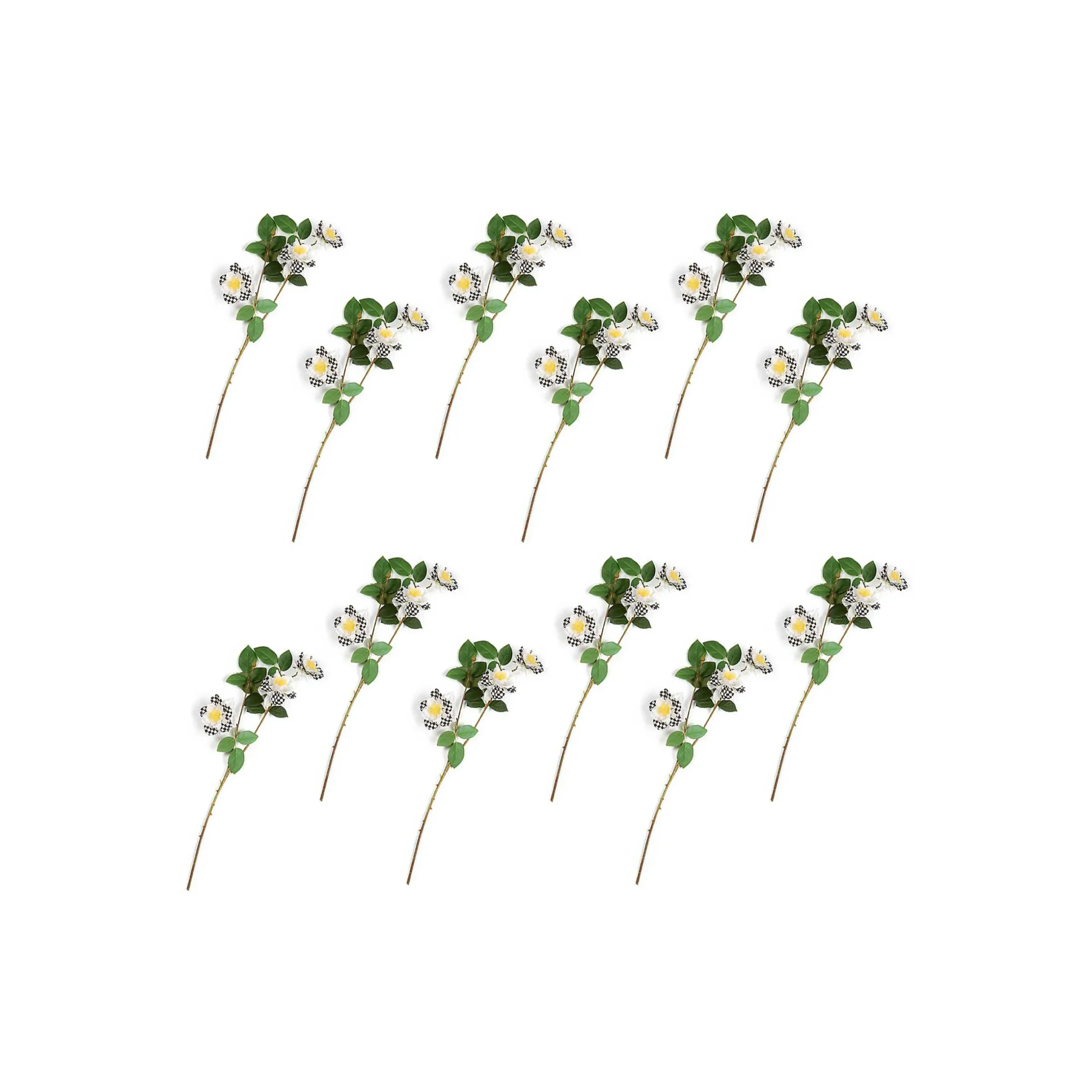 Hot MacKenzie-Childs Wild Rose Spray Bouquet - Cream - Set Of 12