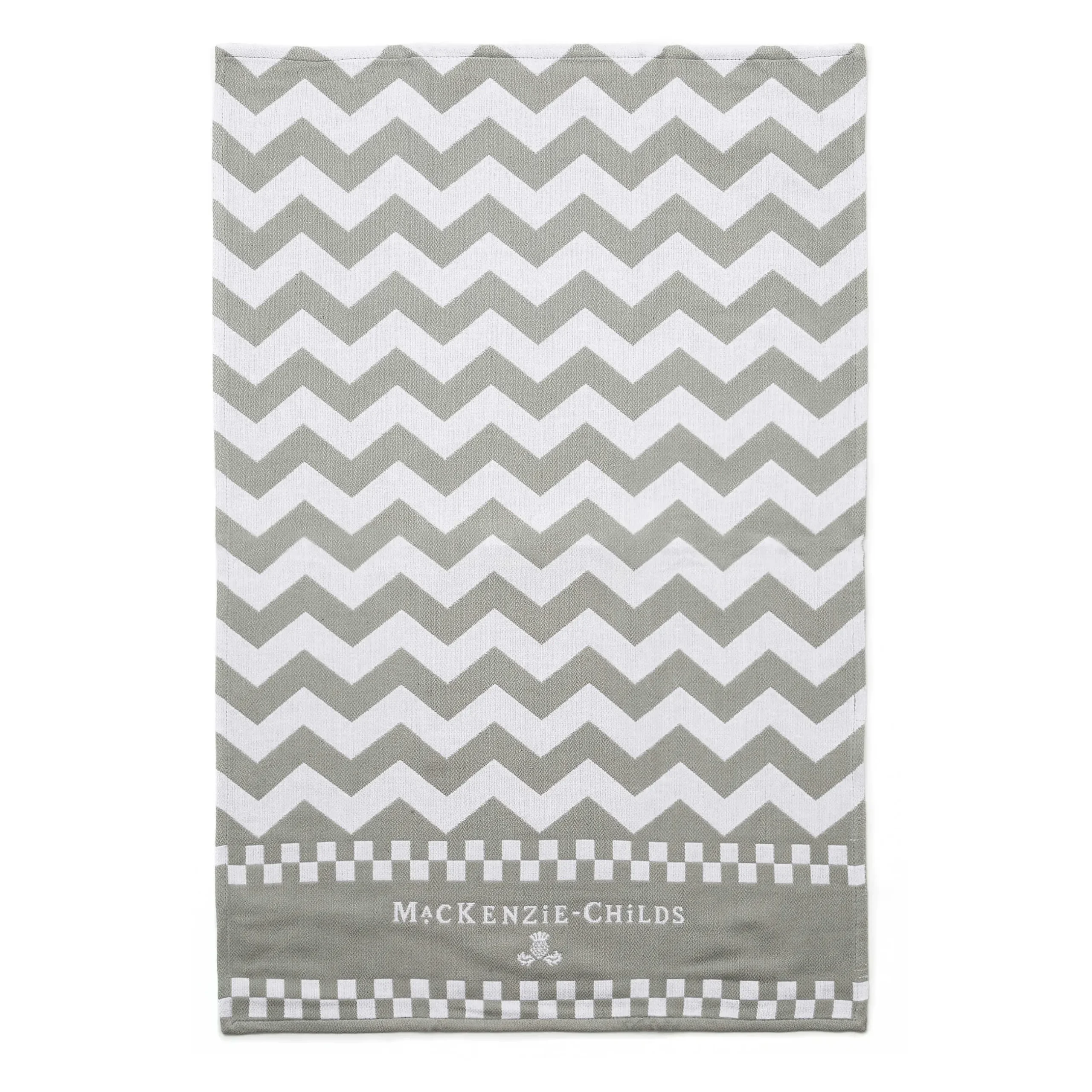 Clearance MacKenzie-Childs Zig Zag Dish Towels - Sterling - Set Of 3