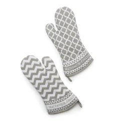 Online MacKenzie-Childs Zig Zag Oven Mitts - Sterling - Set Of 2