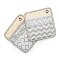 Best MacKenzie-Childs Zig Zag Potholder - Sterling - Set Of 2
